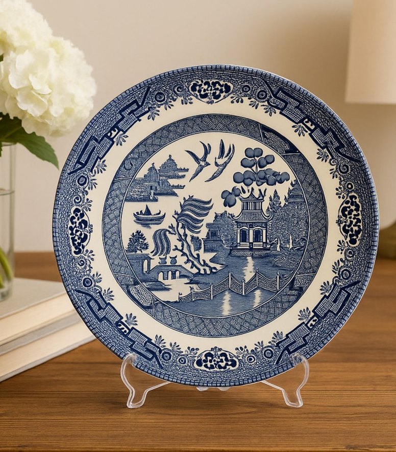 Vintage İngiliz Üretimi Blue Willow Dese - Görsel 2