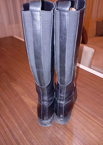 GÖNDERİ Hakiki Deri Kadın Çizme | Siyah | 41 Numara | Diz Altı - Görsel 5