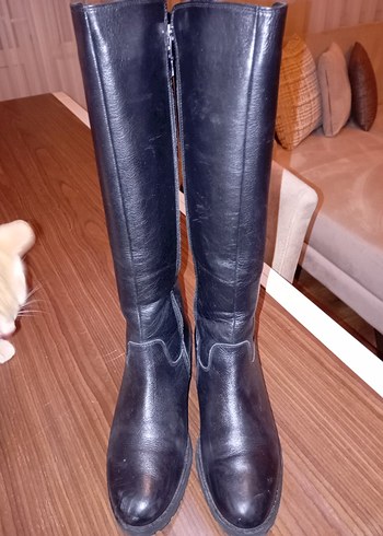 GÖNDERİ Hakiki Deri Kadın Çizme | Siyah | 41 Numara | Diz Altı - Görsel 4