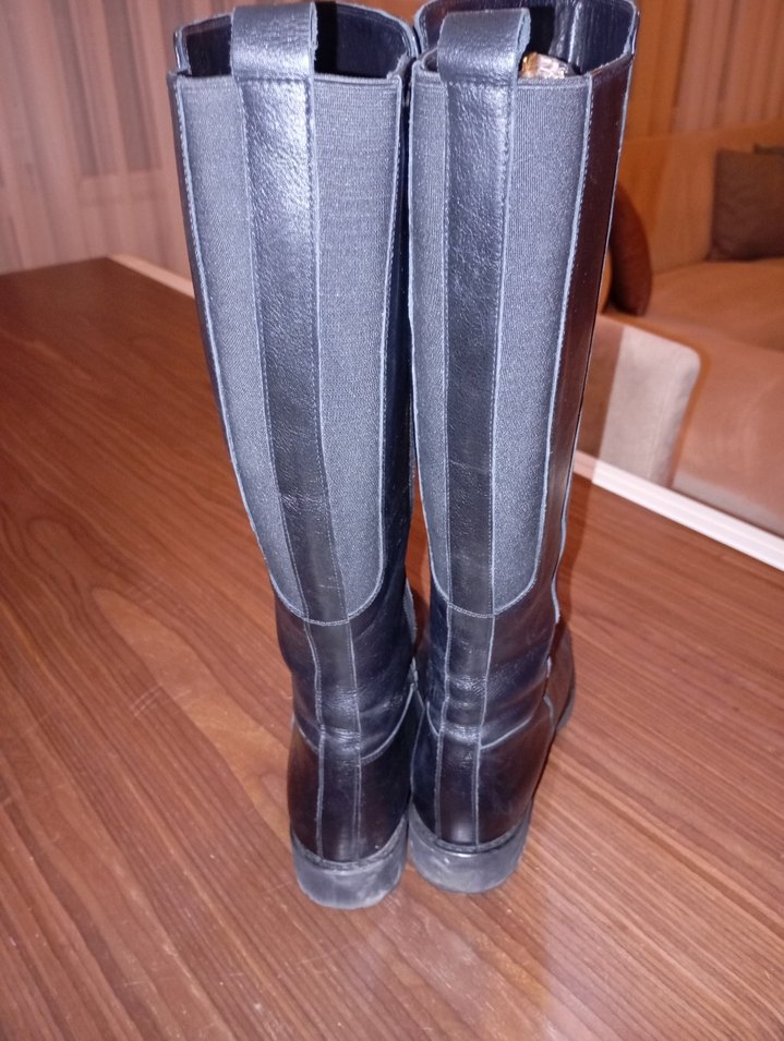 GÖNDERİ Hakiki Deri Kadın Çizme | Siyah | 41 Numara | Diz Altı - Görsel 5