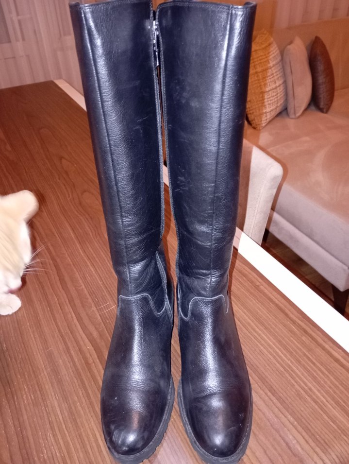 GÖNDERİ Hakiki Deri Kadın Çizme | Siyah | 41 Numara | Diz Altı - Görsel 4