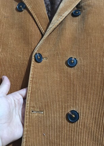 Düğmeli Kahverengi Süet Erkek Midi Ceket - Görsel 2