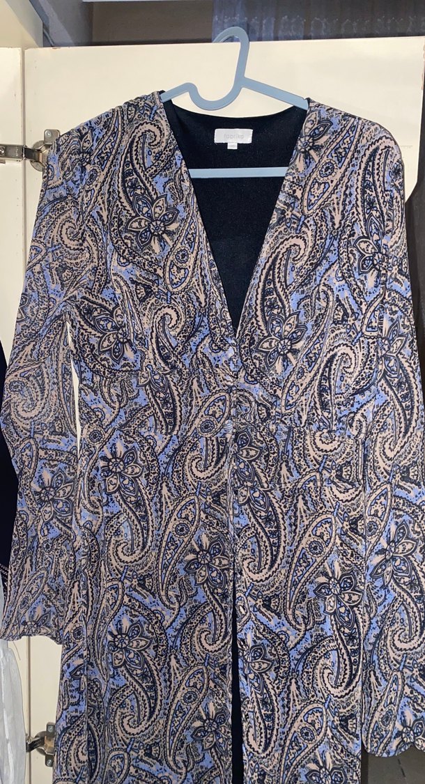 Bohem Uzun Gri Desenli Kadın Elbise - Görsel 2