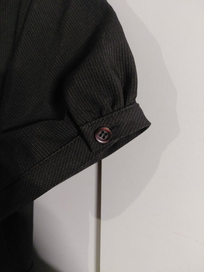 Siyah V Yakalı Midi Ofis Elbisesi - Görsel 2