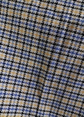 Mavi Ekoseli Kadın Kumaş Pantolon - Görsel 2