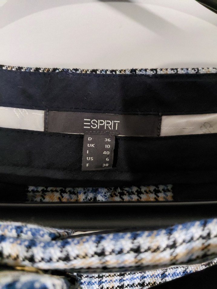 Mavi Ekoseli Kadın Kumaş Pantolon - Görsel 4