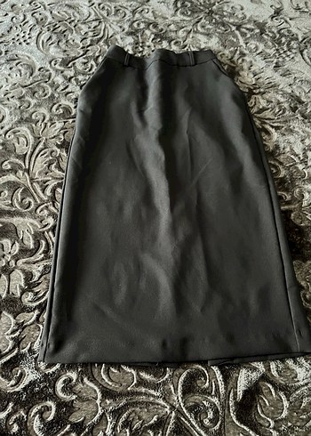 Siyah Kemerli Uzun Kadın Etek - Görsel 2