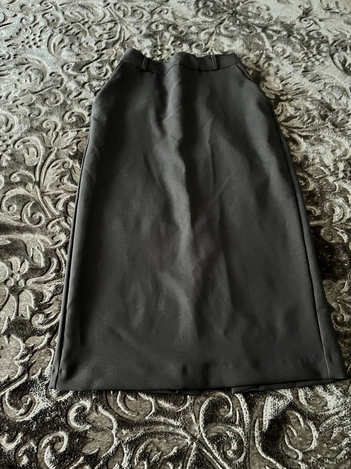 Siyah Kemerli Uzun Kadın Etek - Görsel 2
