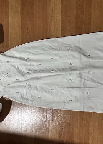 Vintage İncili Beyaz Uzun Kadın Elbise - Görsel 2