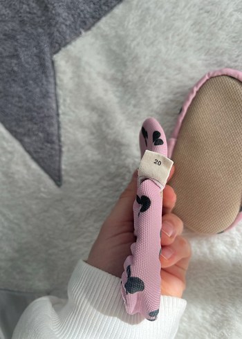 Düğmeli Pembe Kız Bebek Ev Ayakkabısı - Görsel 5