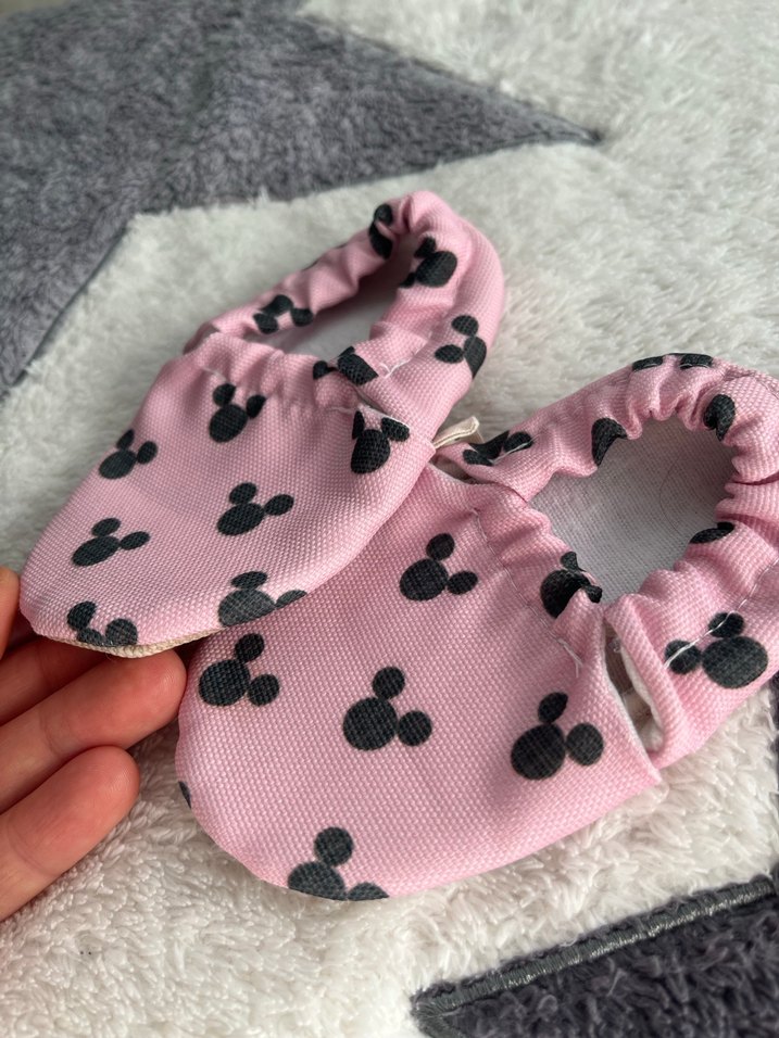 Düğmeli Pembe Kız Bebek Ev Ayakkabısı - Görsel 3