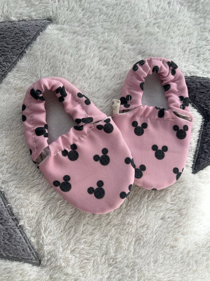 Düğmeli Pembe Kız Bebek Ev Ayakkabısı - Görsel 2