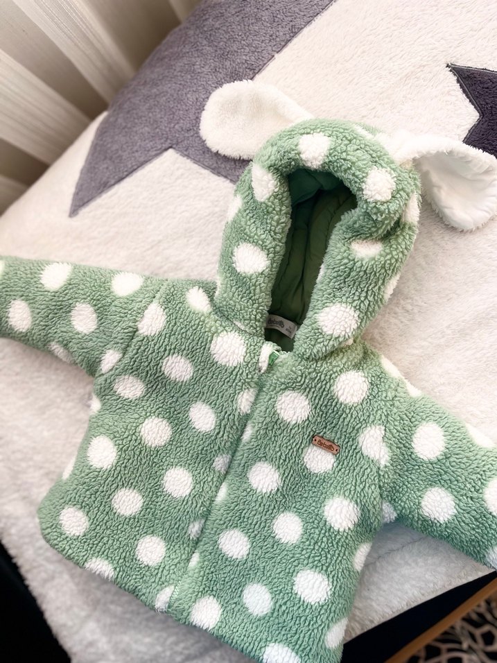  Bebetto Kız Çocuk Kapüşonlu Puantiyeli Polar Sweatshirt - Görsel 3
