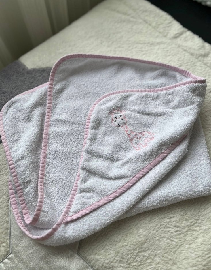  3lü Set Pembe Kız Bornoz Havlu Battaniye - Görsel 5