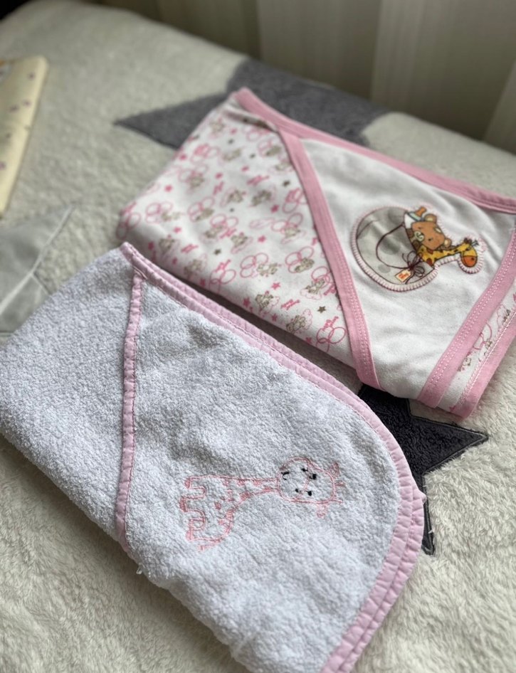  3lü Set Pembe Kız Bornoz Havlu Battaniye - Görsel 2