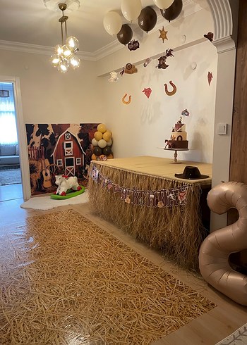 Kahverengi Kovboy Temalı Doğum Günü Pastası - Görsel 4