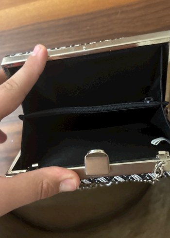 Gri Örgü Kadın Portföy Çanta - Görsel 4