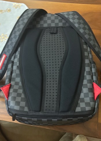 Siyah Gri Kareli Deri Kadın Sırt Çantası - Görsel 2