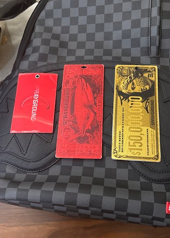 Siyah Gri Kareli Deri Kadın Sırt Çantası - Görsel 8