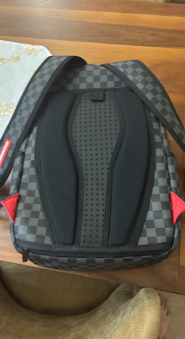 Siyah Gri Kareli Deri Kadın Sırt Çantası - Görsel 2