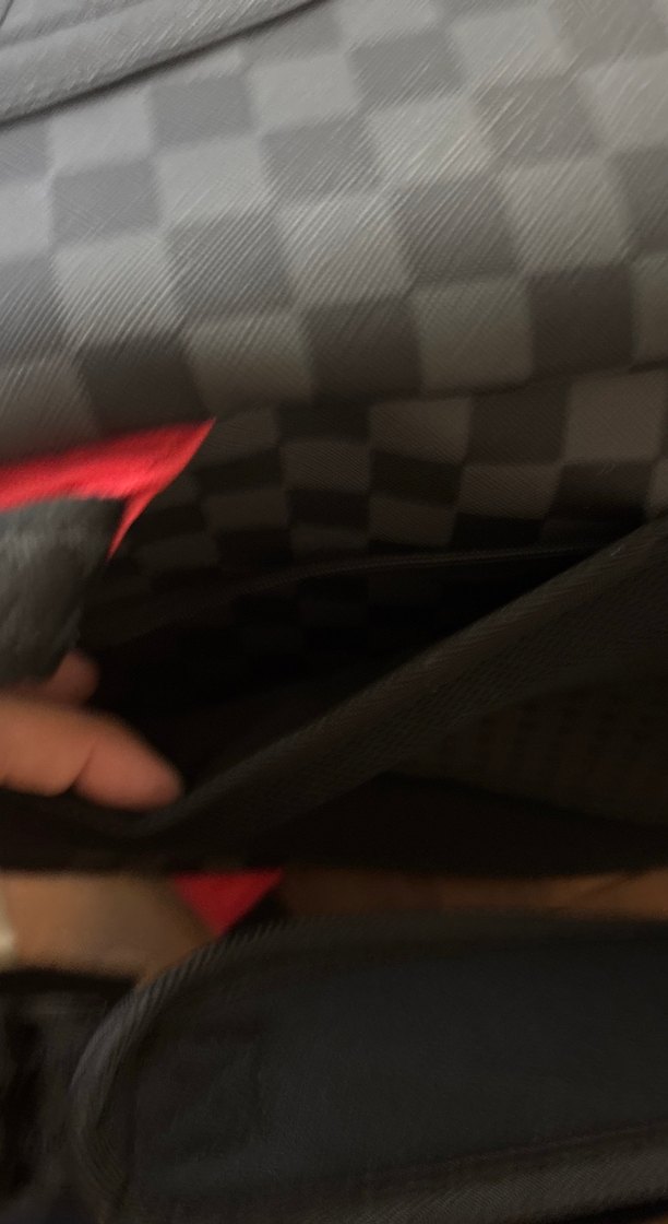 Siyah Gri Kareli Deri Kadın Sırt Çantası - Görsel 3