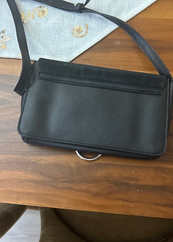 Siyah Süet Tokalı Kadın Çanta - Görsel 2