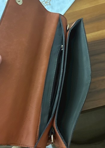 Kahverengi Yılan Desenli Deri Kadın Portföy Çanta - Görsel 3