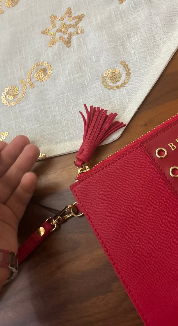 Kırmızı Fermuarlı Deri Kadın Çanta - Görsel 2