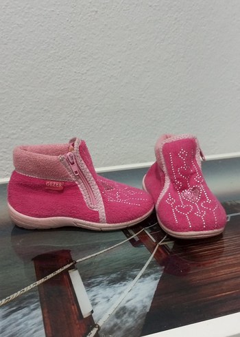 Nakışlı Pembe Kız Çocuk Sıcak Terlik - Görsel 2