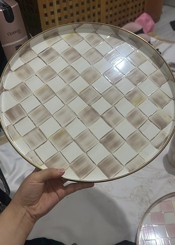 Mackenzie-Childs Pembe Desenli Kapaklı Kavanoz - Görsel 4