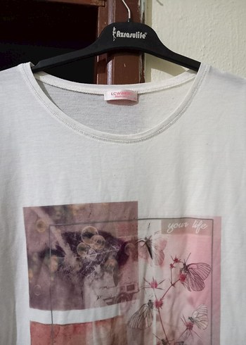 Baskılı Beyaz Hamile Tişörtü - Görsel 2