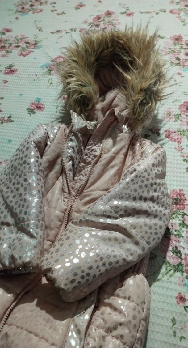 Kız Çocuk Bej Kürklü Mont - Görsel 2