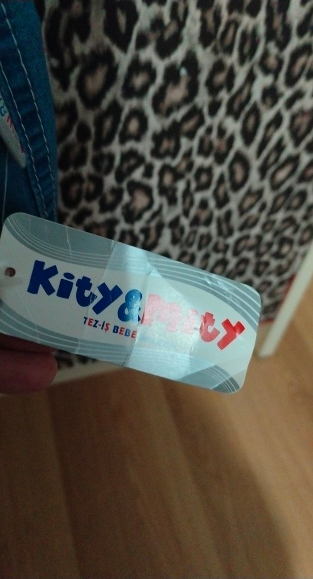 Renkli Nakışlı Mavi kız Kot Salopet - Görsel 2