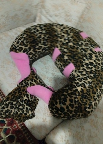 Leopar Desenli Pembe detaylı bebek oturma minderi bebe yatmaz - Görsel 2