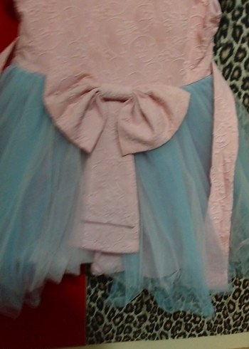 Kız Çocuk Pembe Fırfırlı V Yakalı Elbise - Görsel 2