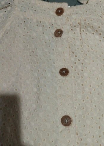 Kız Çocuk Beyaz Nakışlı Pamuklu Elbise - Görsel 2