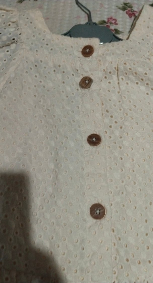 Kız Çocuk Beyaz Nakışlı Pamuklu Elbise - Görsel 2