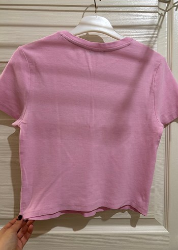 Pembe Baskılı Kısa Kollu Tişört - Görsel 4