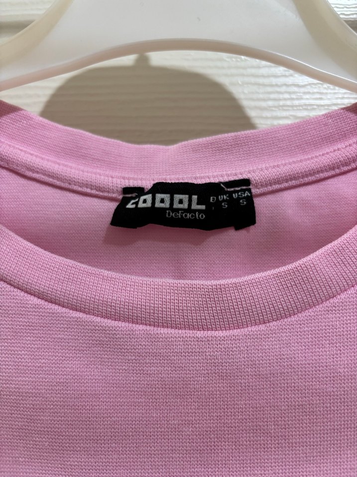 Pembe Baskılı Kısa Kollu Tişört - Görsel 3