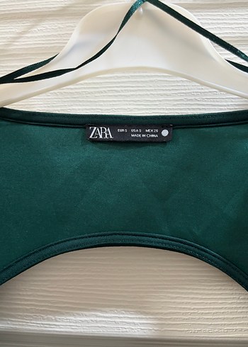 Yeşil Straplez Uzun Kollu Kadın Bluz - Görsel 2