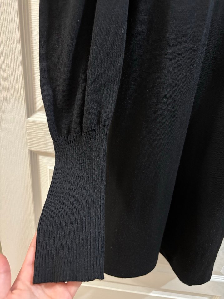 Uzun Kollu Siyah Triko Elbise - Görsel 2