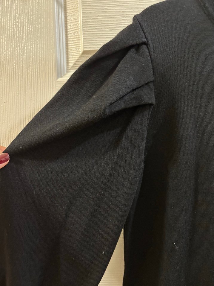 Uzun Kollu Siyah Triko Elbise - Görsel 3