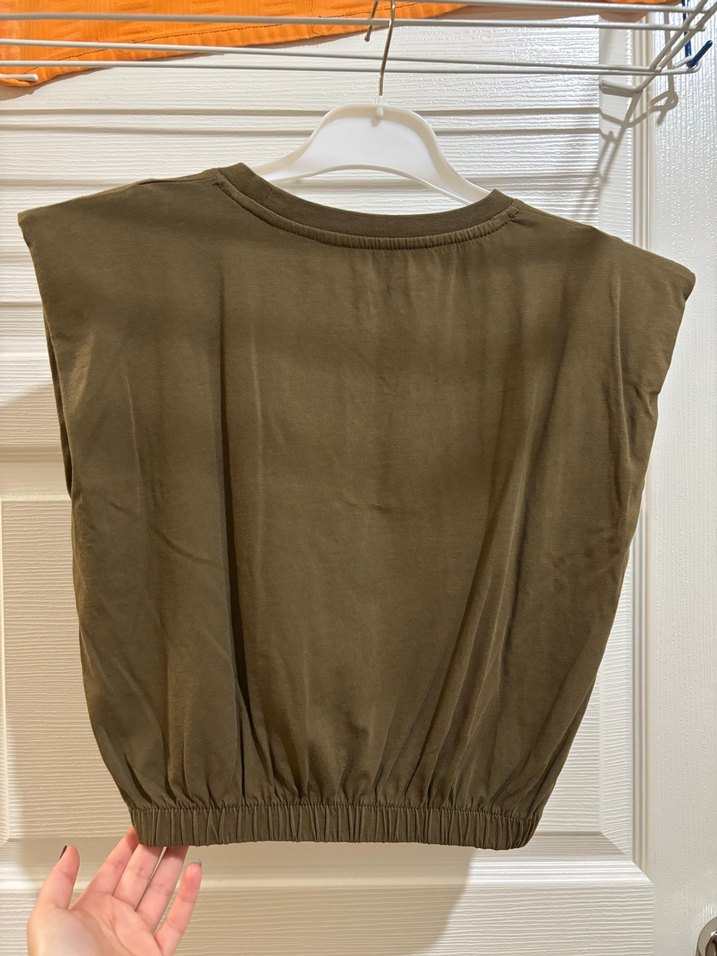 Kolsuz Bej Rahat Kesim Kadın Bluz - Görsel 5