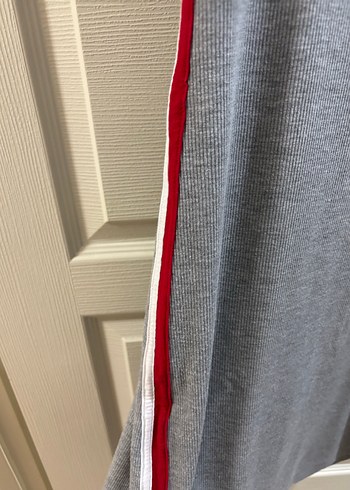 Gri Kısa Kollu Midi Elbise - Görsel 3