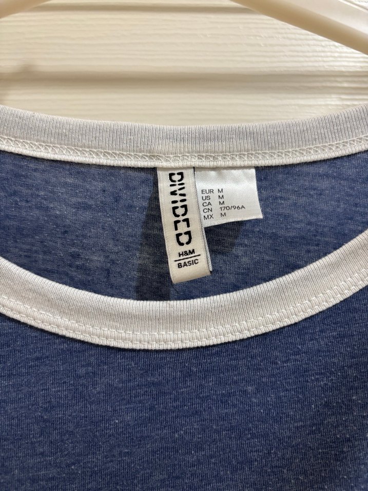 Mavi Kısa Kollu Denim Tişört - Görsel 2