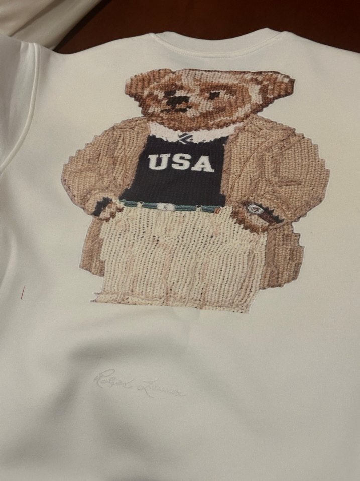 Baskılı Kahverengi polo ayıcık baskılı sweatshirt - Görsel 2