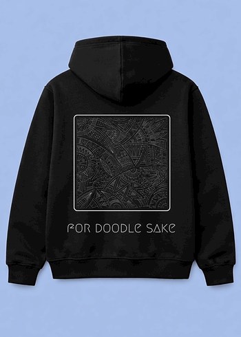 Siyah Kapüşonlu Kadın Sweatshirt - Görsel 2