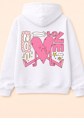 Beyaz Kapüşonlu Kadın Sweatshirt - Görsel 2