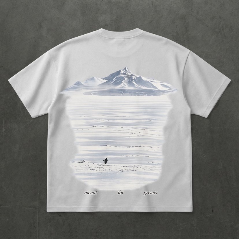 Beyaz Baskılı pengien Tişörtü, Kısa Kollu - Görsel 2