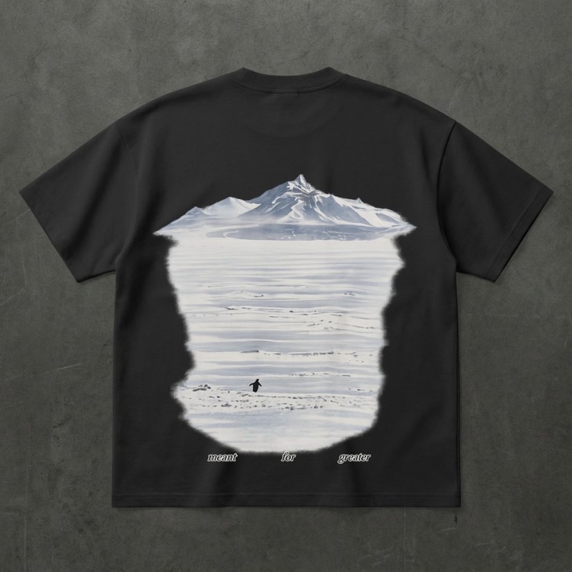 Erkek Siyah penguin Baskılı oversize Tişört - Görsel 2